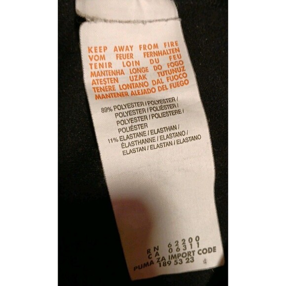 Puma Sport Lifestyle 1/4 Zip Pullover Jacket Size LG Black Thumb Hole Longsleeve - Picture 10 of 14